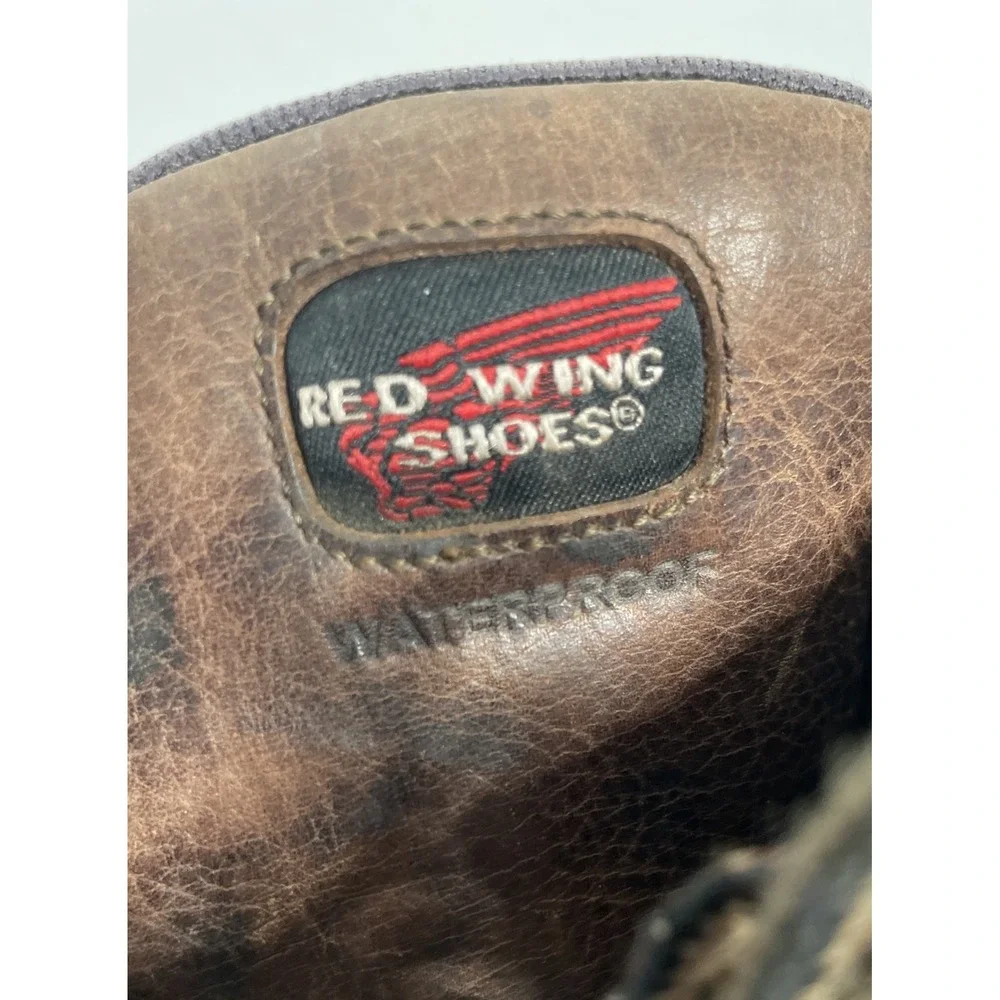 Red Wing Shoes Brown Leather Waterproof Thinsulate Steel Toe Work Boots Men 8.5D